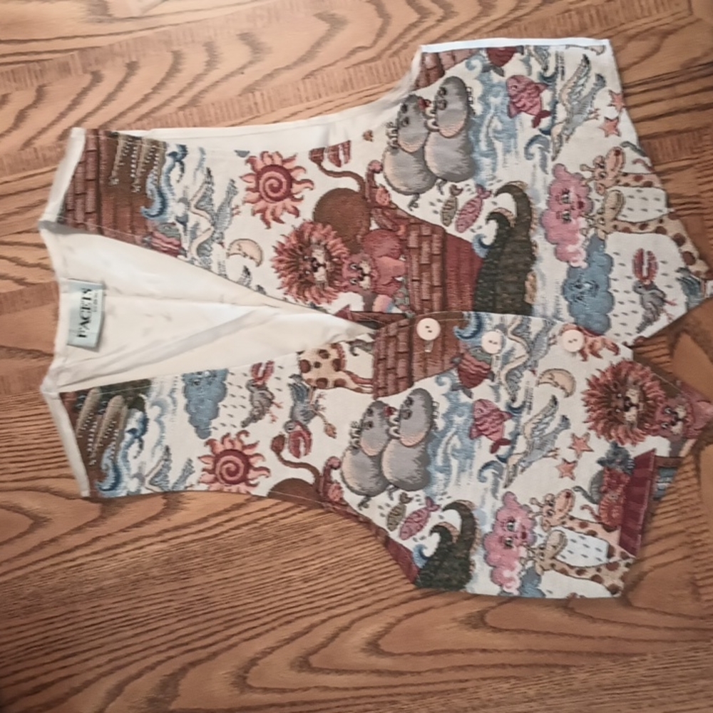 Vintage Noah's Ark Tapestry Vest